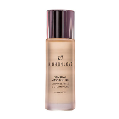 HighOnLove Mini Massage Oil Strawberries & Champagne 1 oz