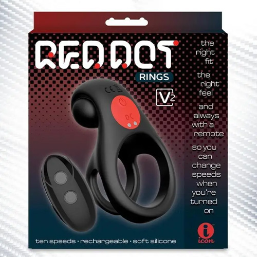 Red-Dot-Silicone-Rechargeable-Vibrating-Cock-Ring-Packaging